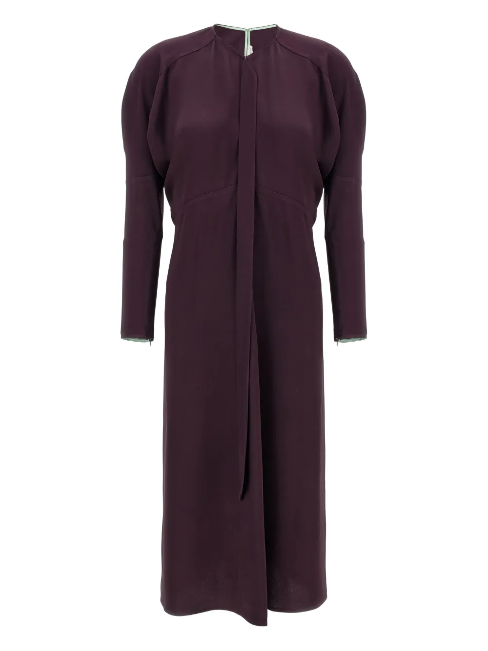Victoria Beckham Midi-jurk met pofmouwen Paars