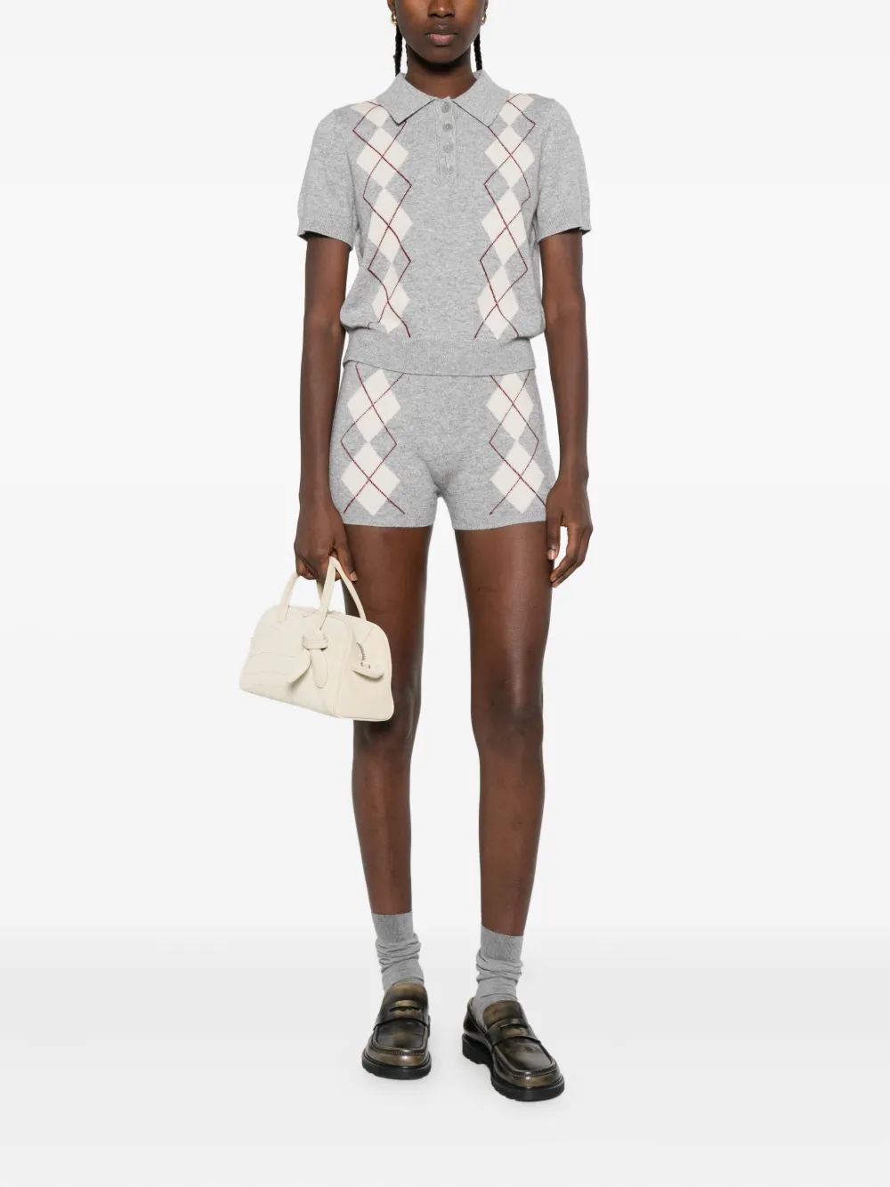SANDRO Polotop met argyle patroon - Grijs