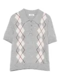 SANDRO argyle-pattern polo top - Grey