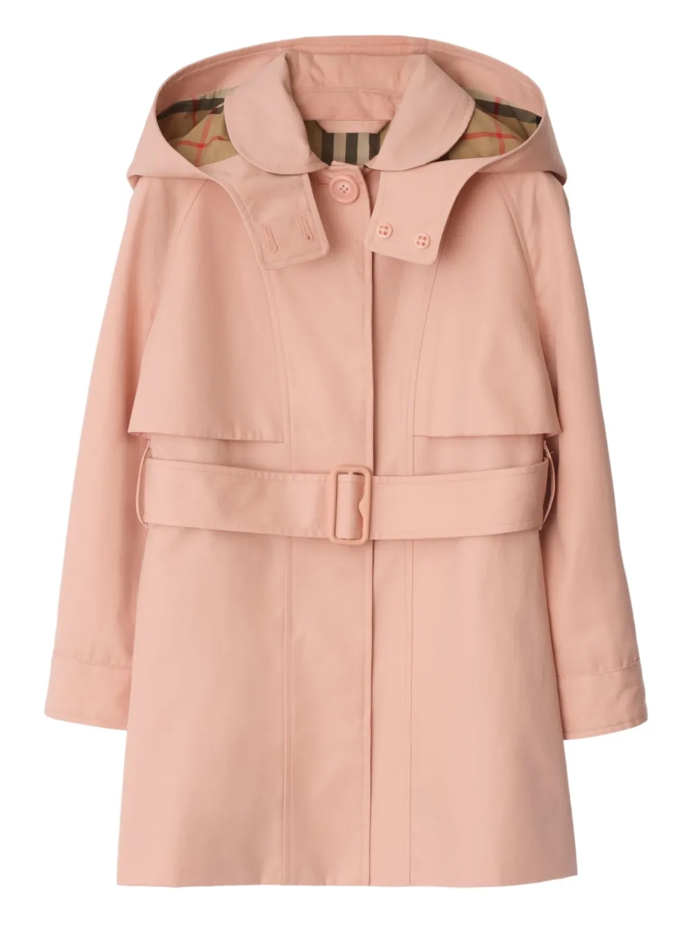 Burberry Kids Katoenen trenchcoat met capuchon Roze
