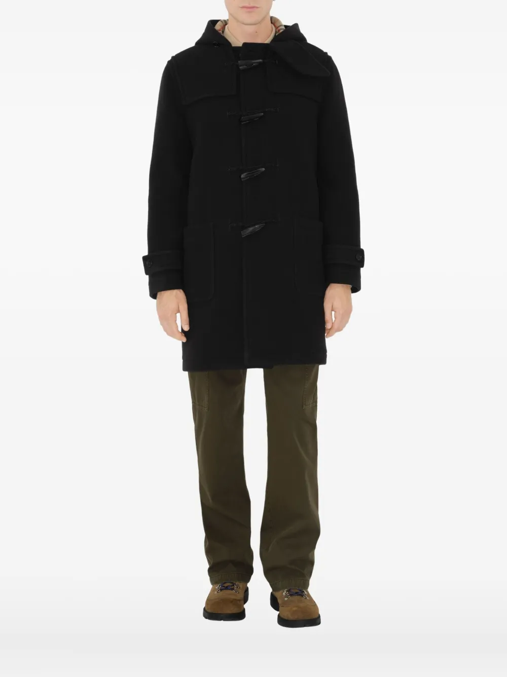 Burberry Wollen duffeljas Zwart