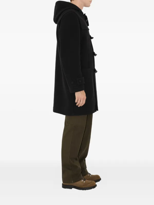 Burberry Duffle Coat De Lã | Preto | FARFETCH BR