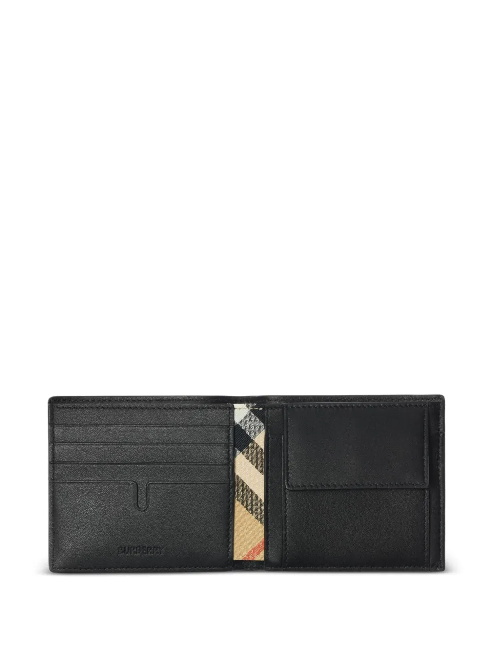  Burberry Grained Leather Bifold Wallet - Black 