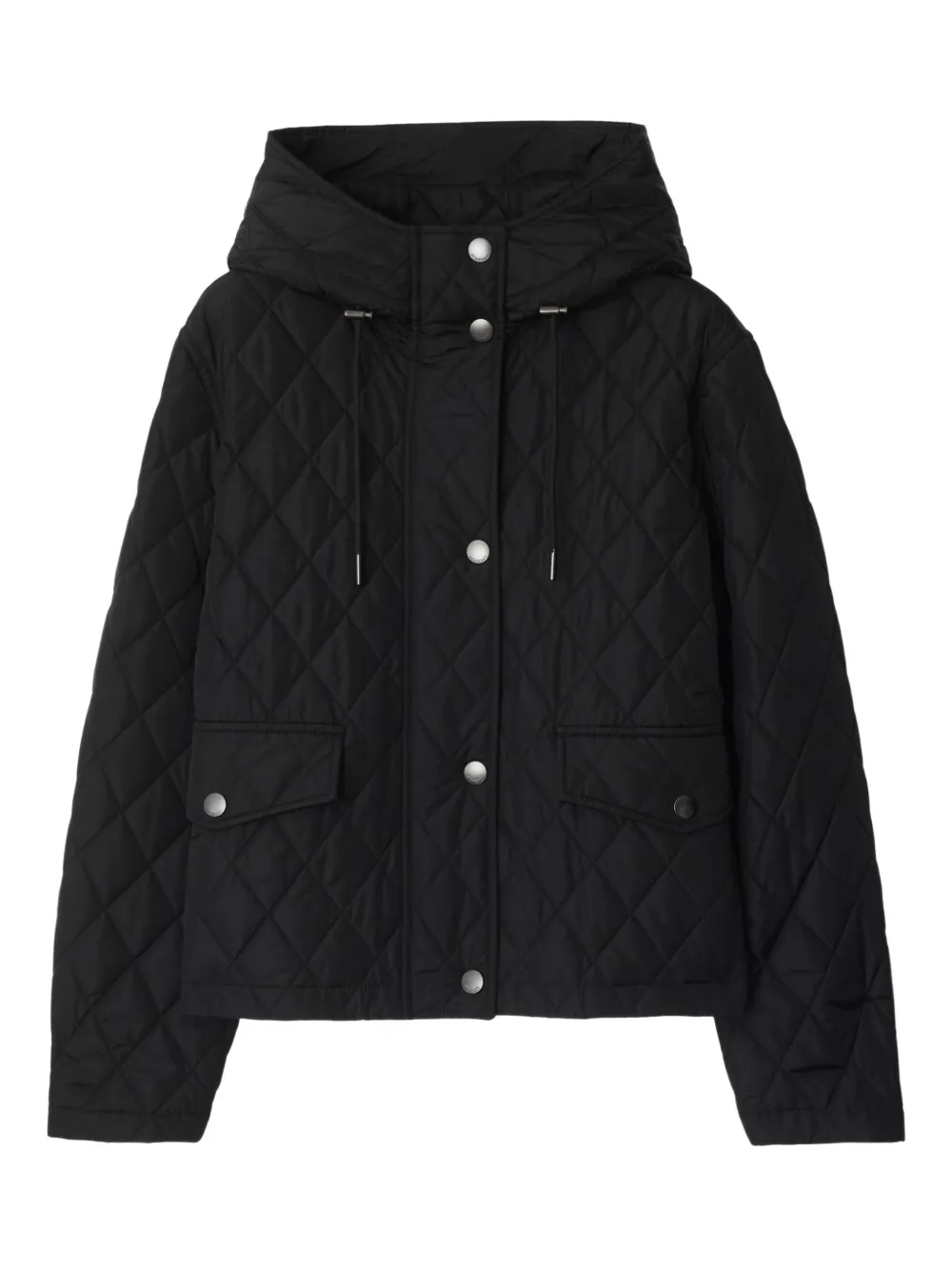 Burberry quilted hooded jacket Zwart