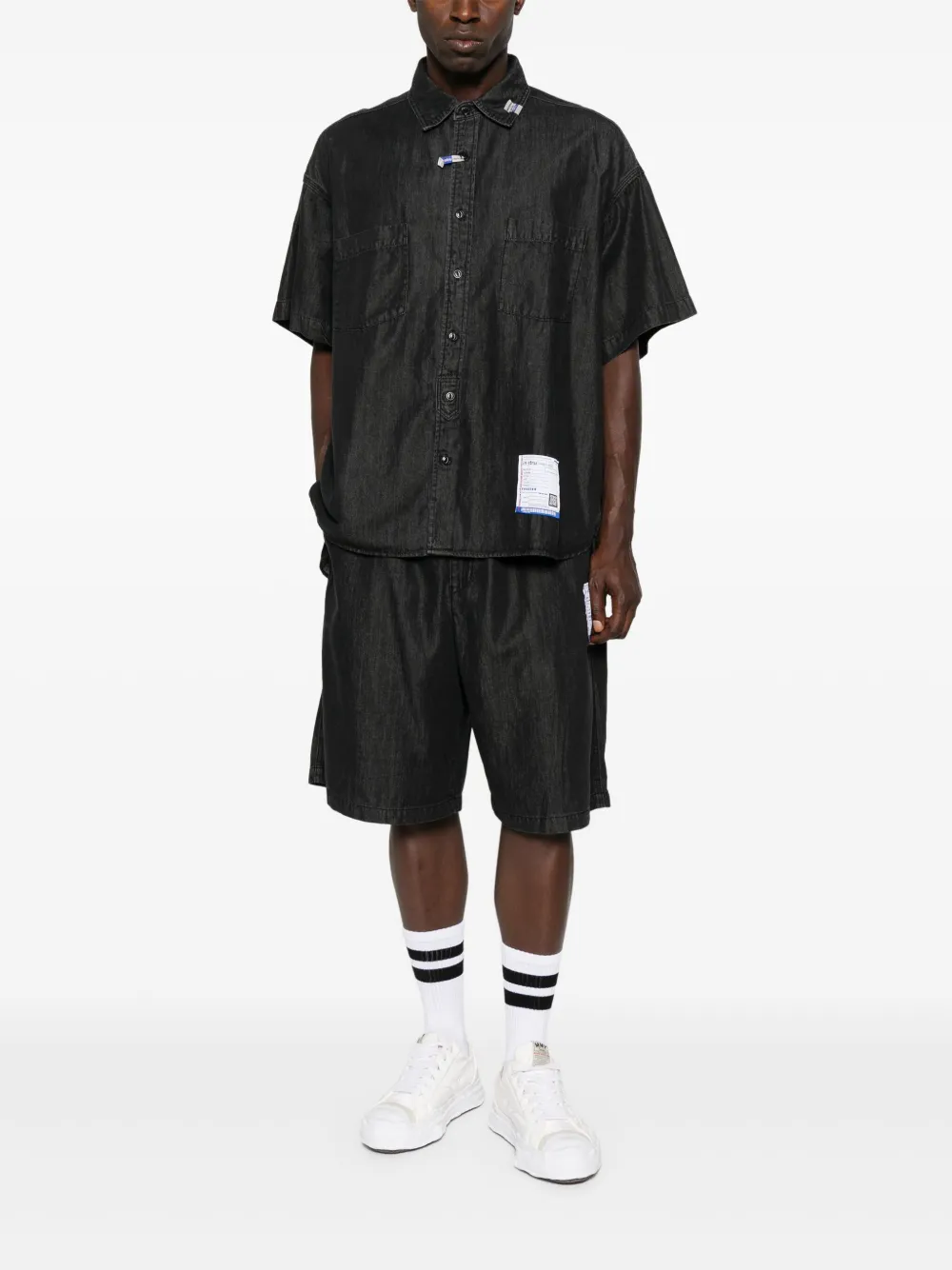 Maison MIHARA YASUHIRO elasticated-waistband shorts - Zwart