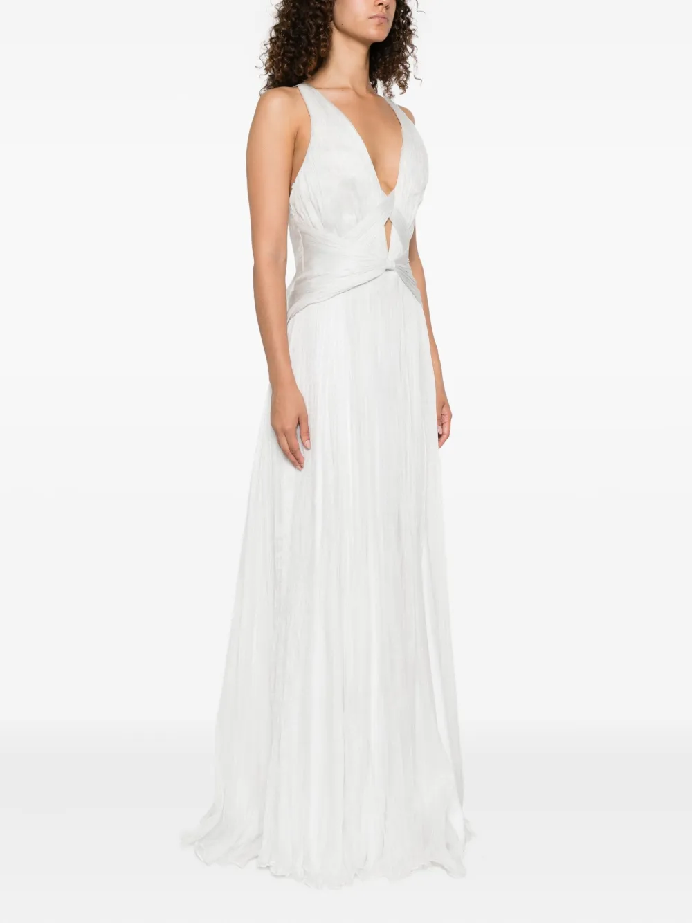 Iris Serban Letita zijden maxi-jurk Beige