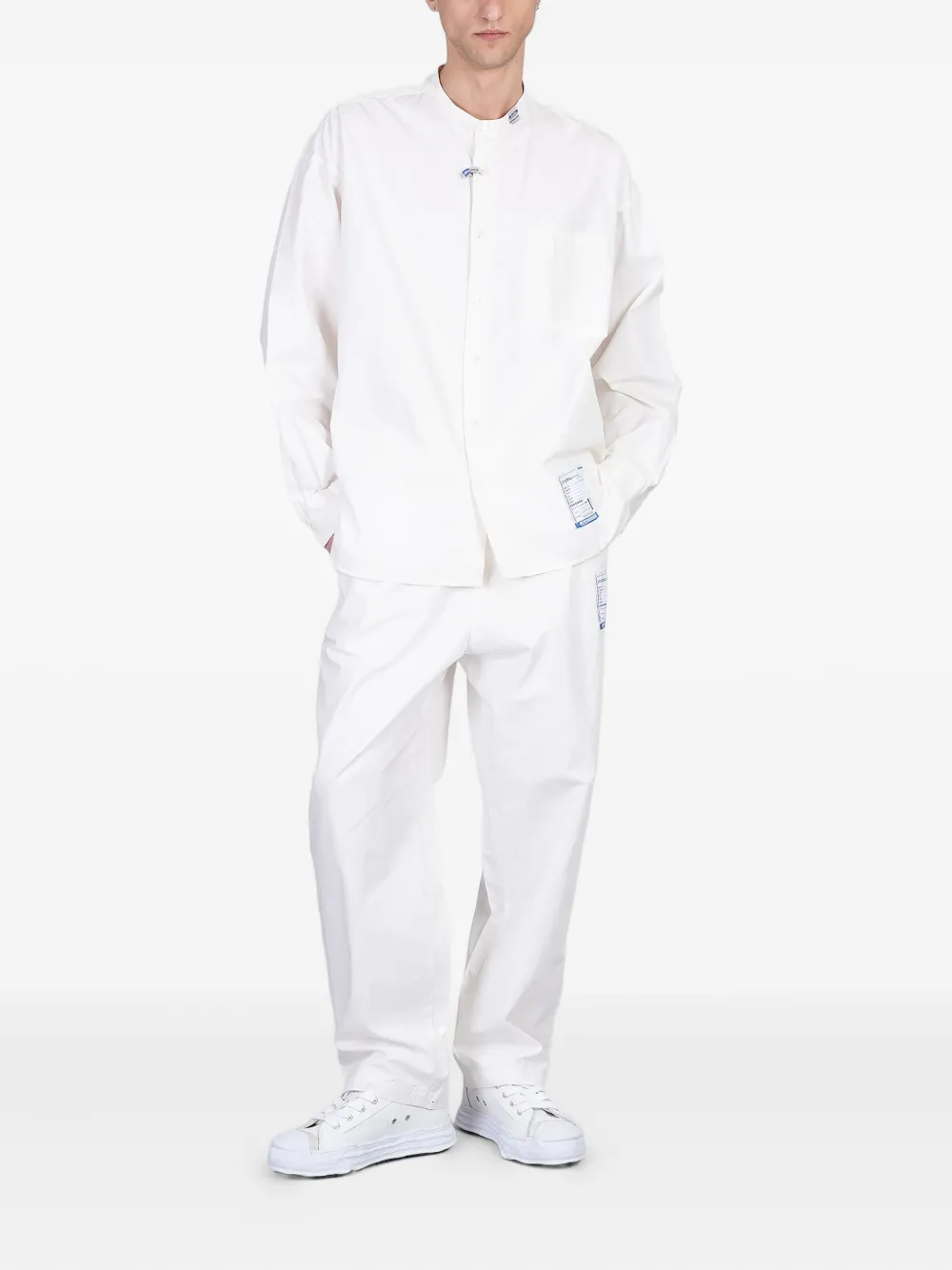 Maison MIHARA YASUHIRO cotton wide-leg trousers - Wit