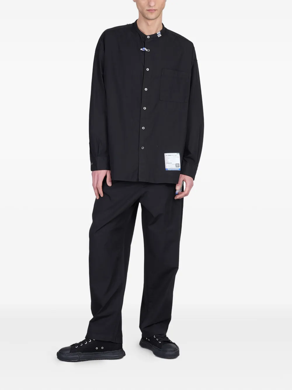 Maison MIHARA YASUHIRO cotton straight-leg trousers - Zwart