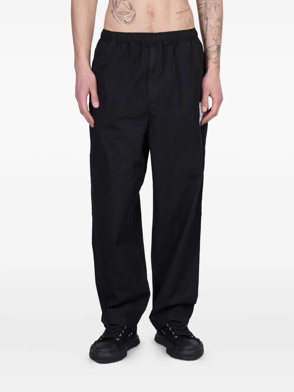 Maison MIHARA YASUHIRO pantalones rectos de algodón | negro | Image 1
