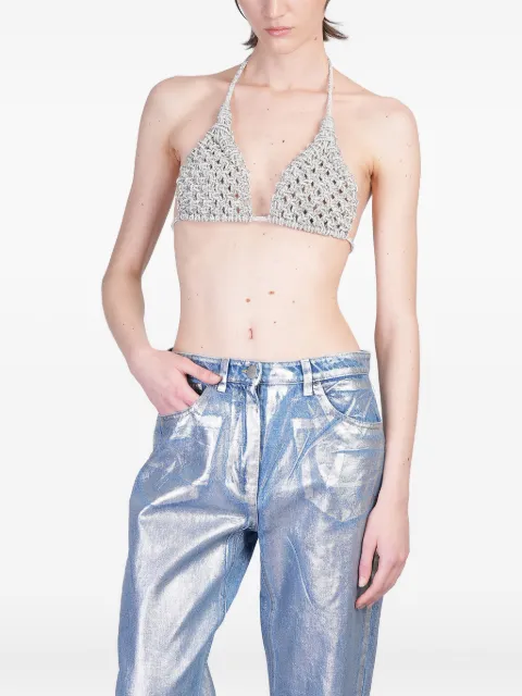 Hibourama rhinestone-embellished top