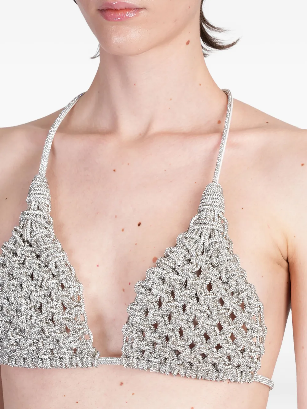 Hibourama Diamond geweven bh verfraaid met kristallen Zilver
