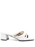 Donnarì 50mm leather mule sandals - White