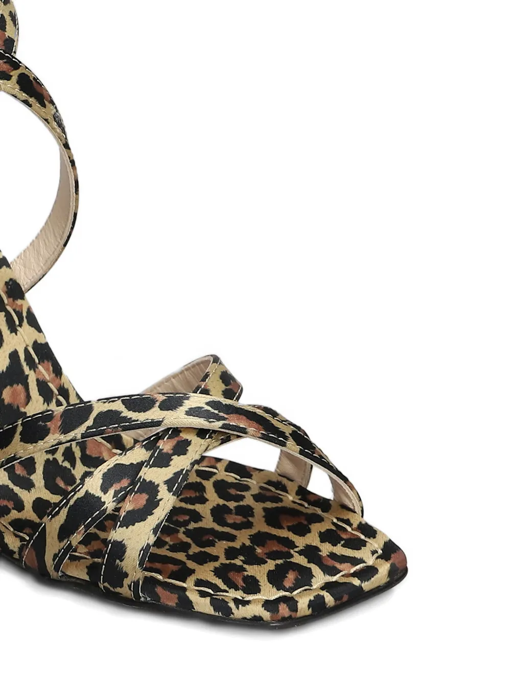 Anna F. 80mm leopard-print sandals Neutrals