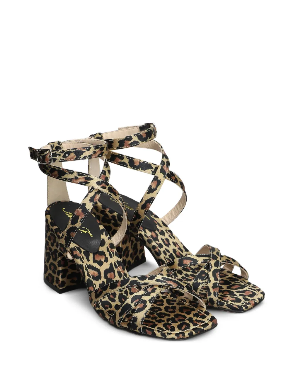 Anna F. 80mm leopard-print sandals Neutrals