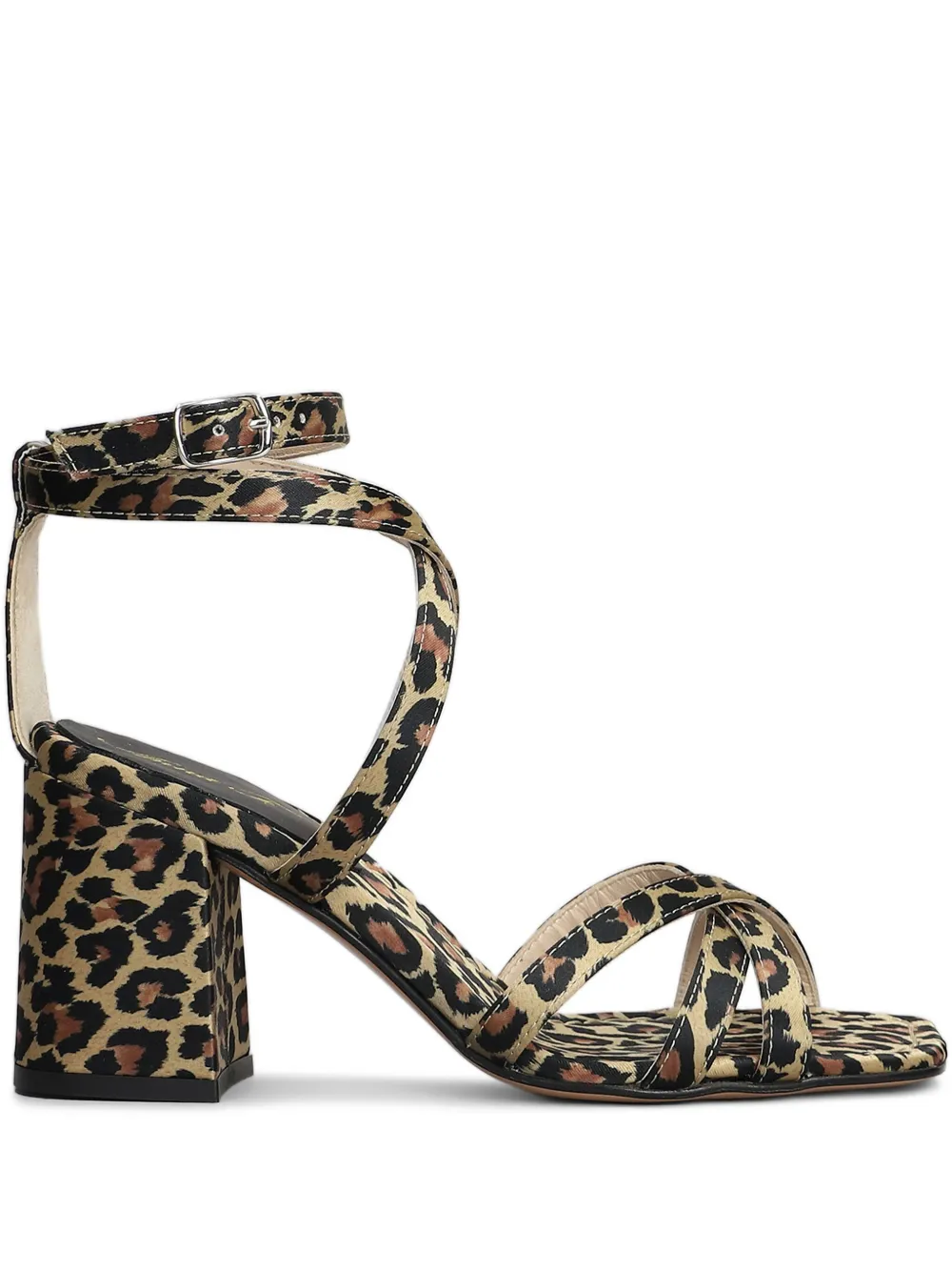 Anna F. 80mm leopard-print sandals Neutrals