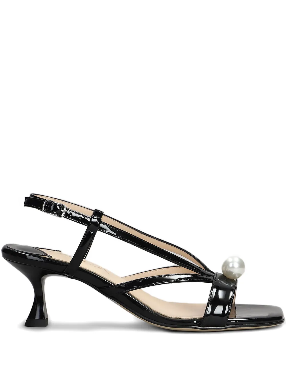 Anna F. 60mm patent sandals Black