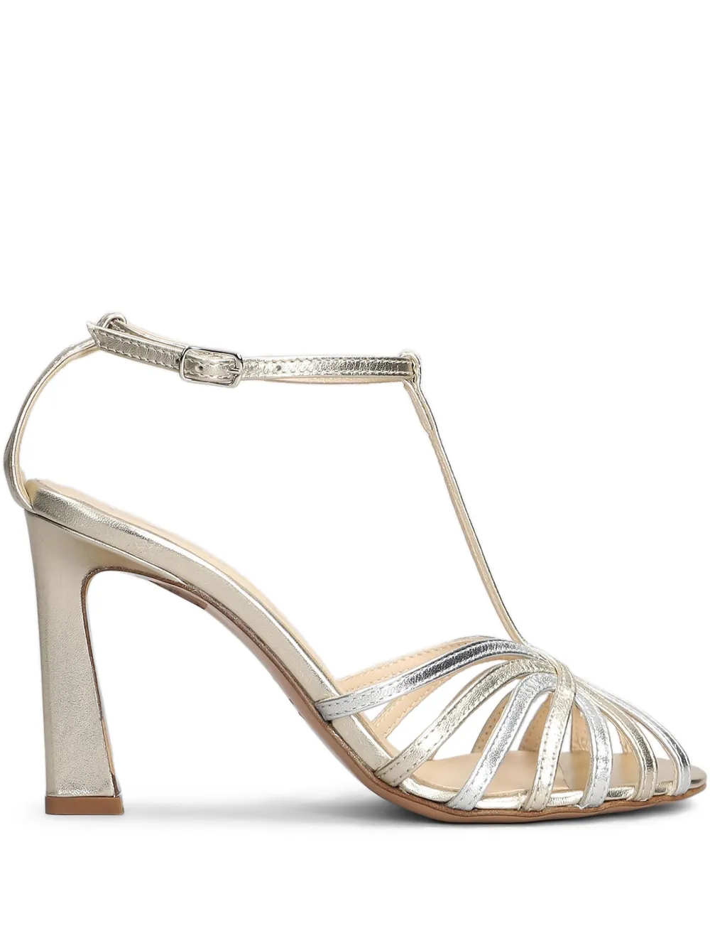 Anna F. 100mm leather sandals Gold