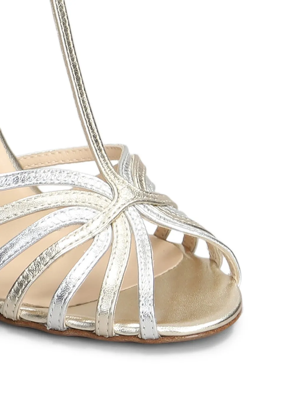 Anna F. 100mm leather sandals Gold