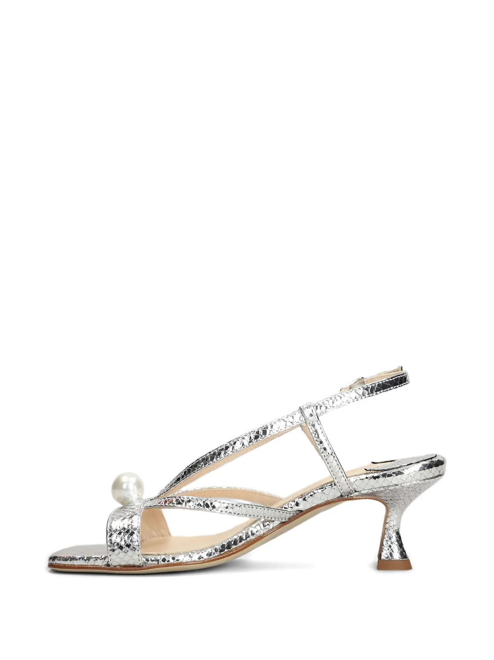 Shop Anna F 60mm Snake Skin-print Sandals
