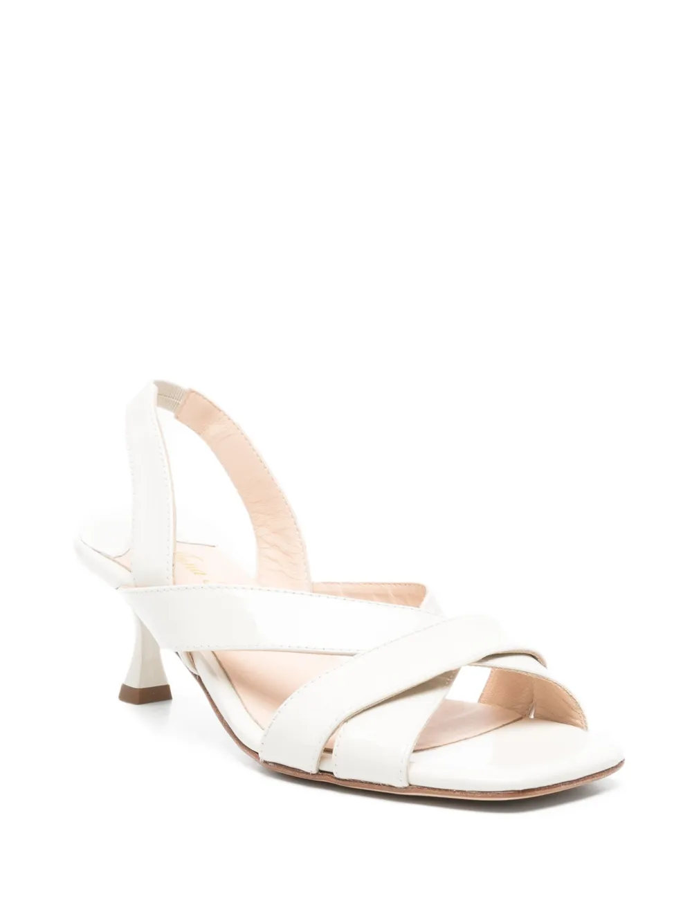 Anna F. 60mm Camelia slingback cross-strap sandals Wit