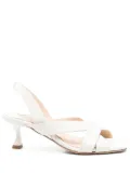 Anna F. 60mm Camelia slingback cross-strap sandals - White
