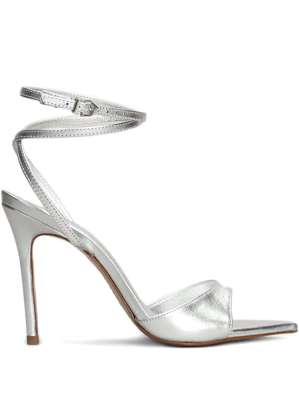 Schutz 100mm leather sandals Silver