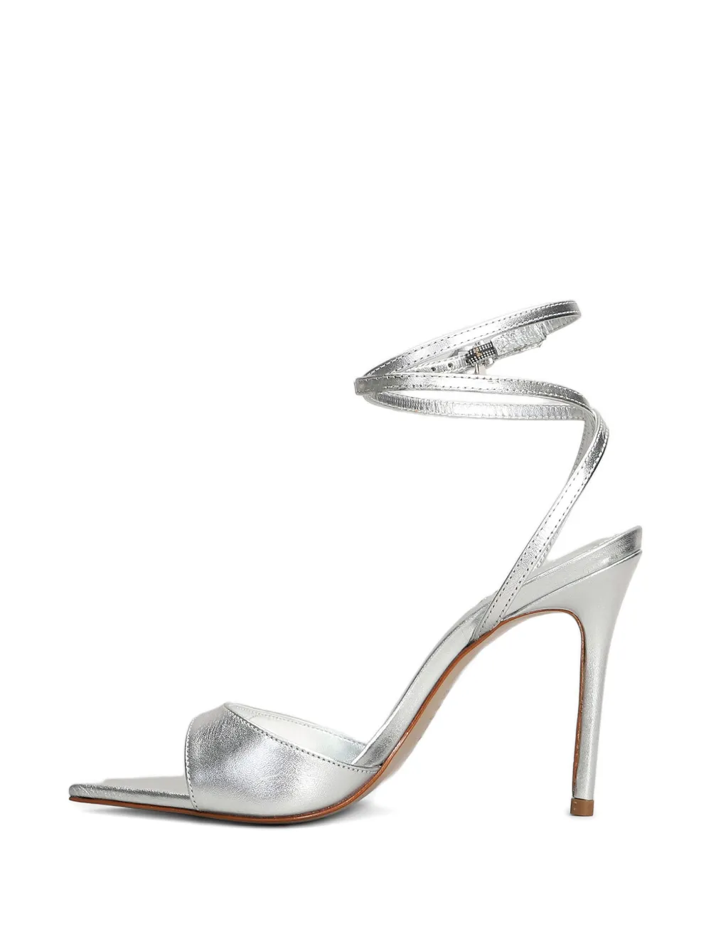 Schutz 100mm leather sandals Silver