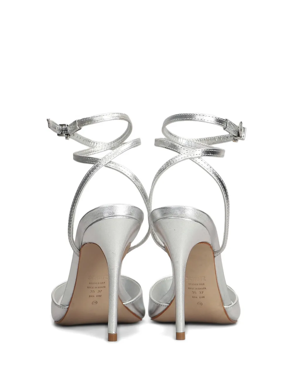 Schutz 100mm leather sandals Silver