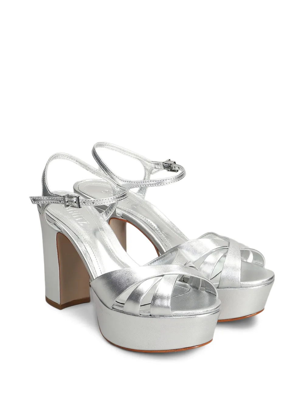 Schutz 105mm leather pumps Silver