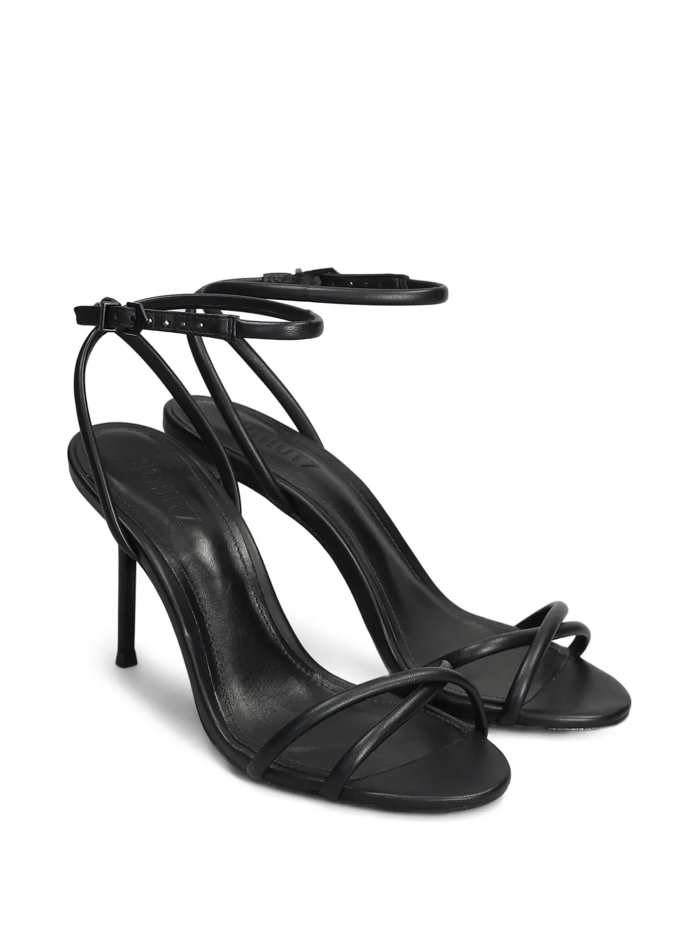 Schutz 100mm leather sandals Black