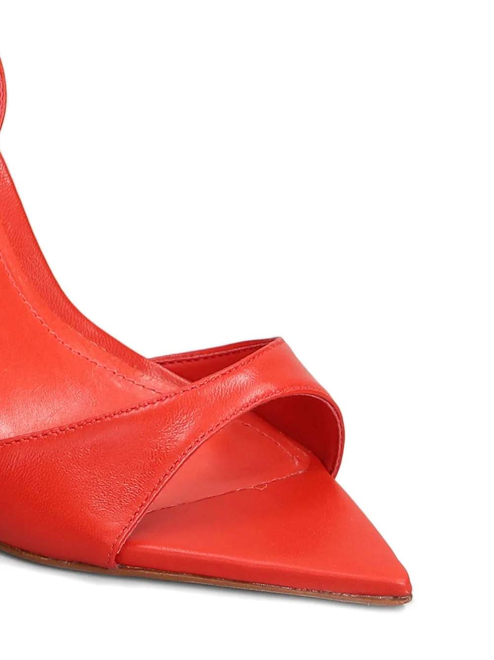 Schutz 105mm leather sandals Red