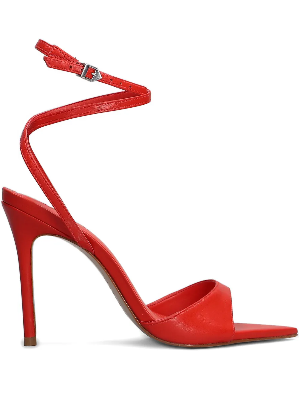 Schutz 105mm leather sandals Red