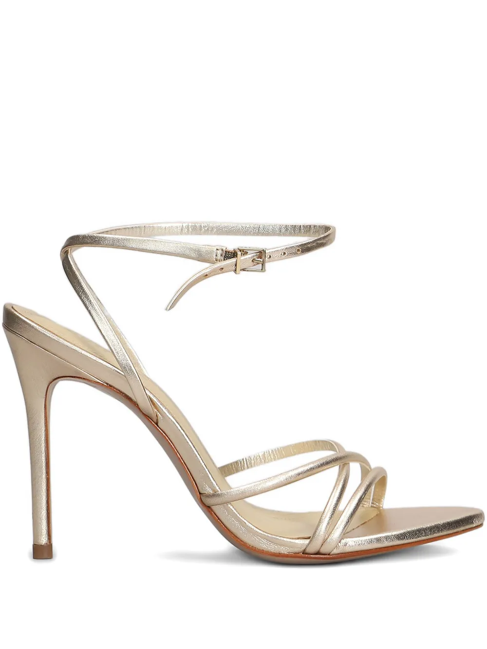 Schutz 105mm leather sandals Gold
