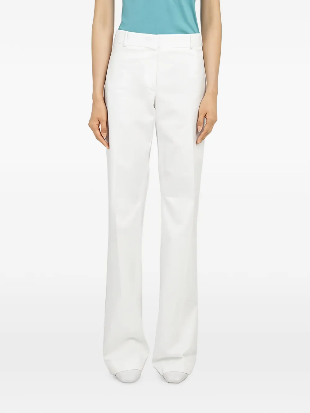 Ferragamo pressed-crease cotton trousers - Bianco