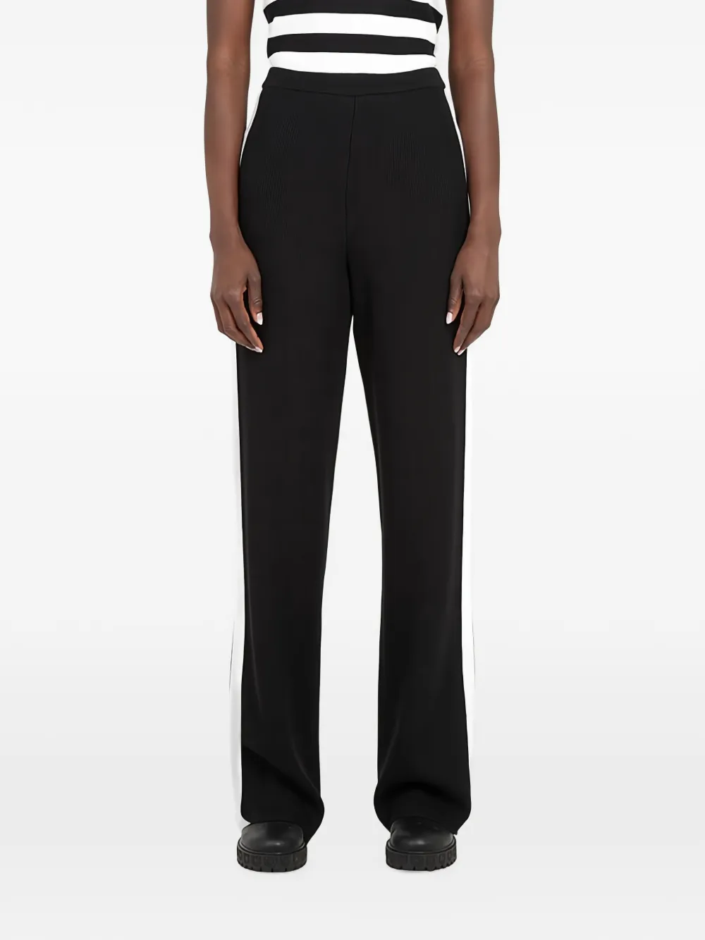 Ferragamo ribbed-knit side-stripe trousers