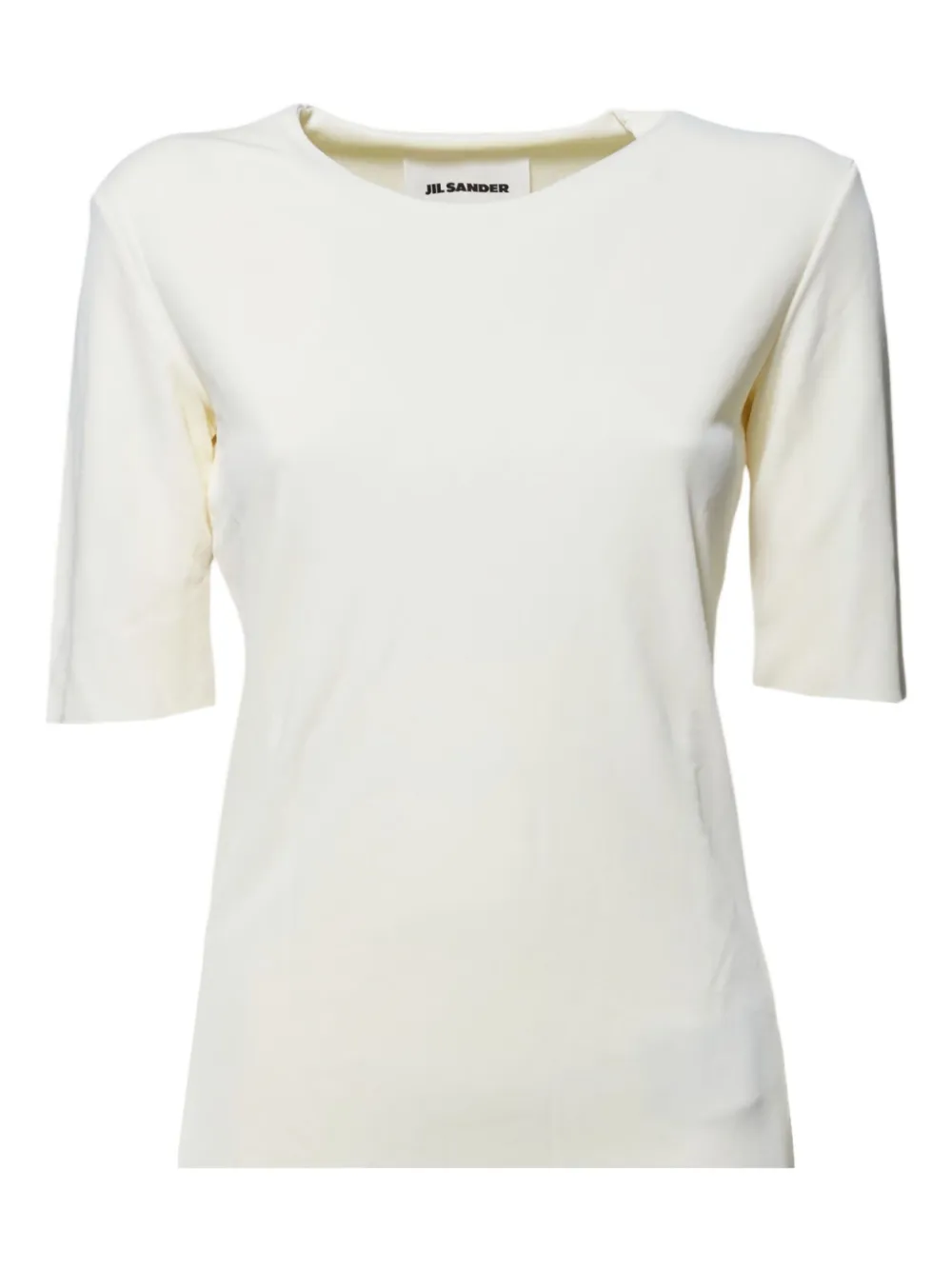Jil Sander Womens Crepe Round-neck Woven Top Lemon Green