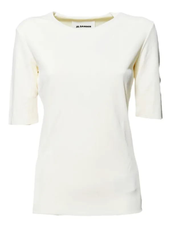 Jil Sander Crepe T-shirt in Neutrals