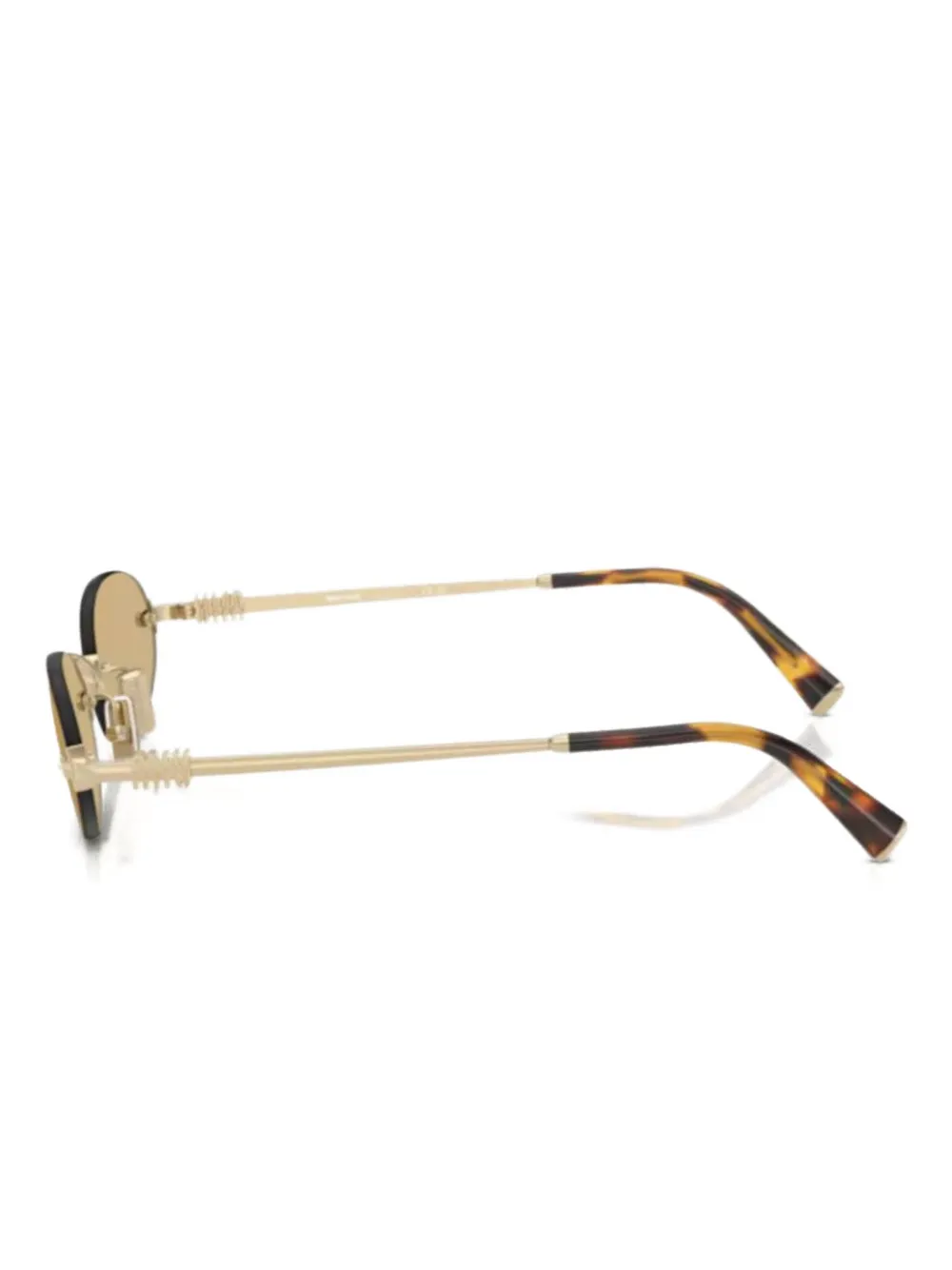 Miu Miu Eyewear logo-lettering sunglasses - Goud
