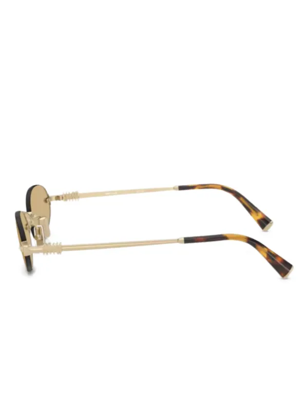 Miu Miu Eyewear ロゴ サングラス | ゴールドトーン | FARFETCH JP