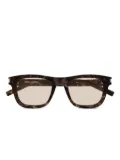 Saint Laurent Eyewear logo-engraved sunglasses - Brown