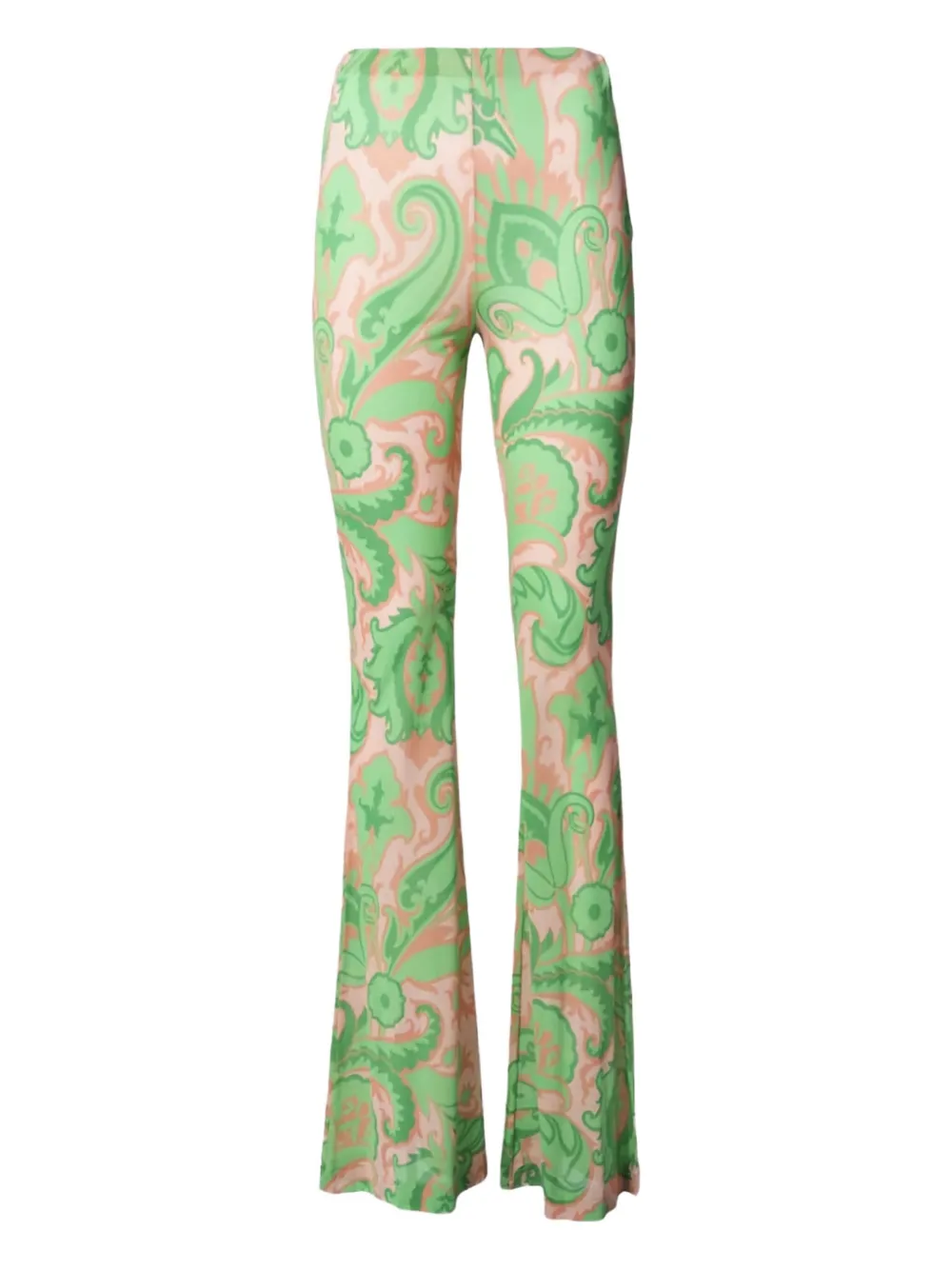 ETRO Flared broek met paisley-print Groen