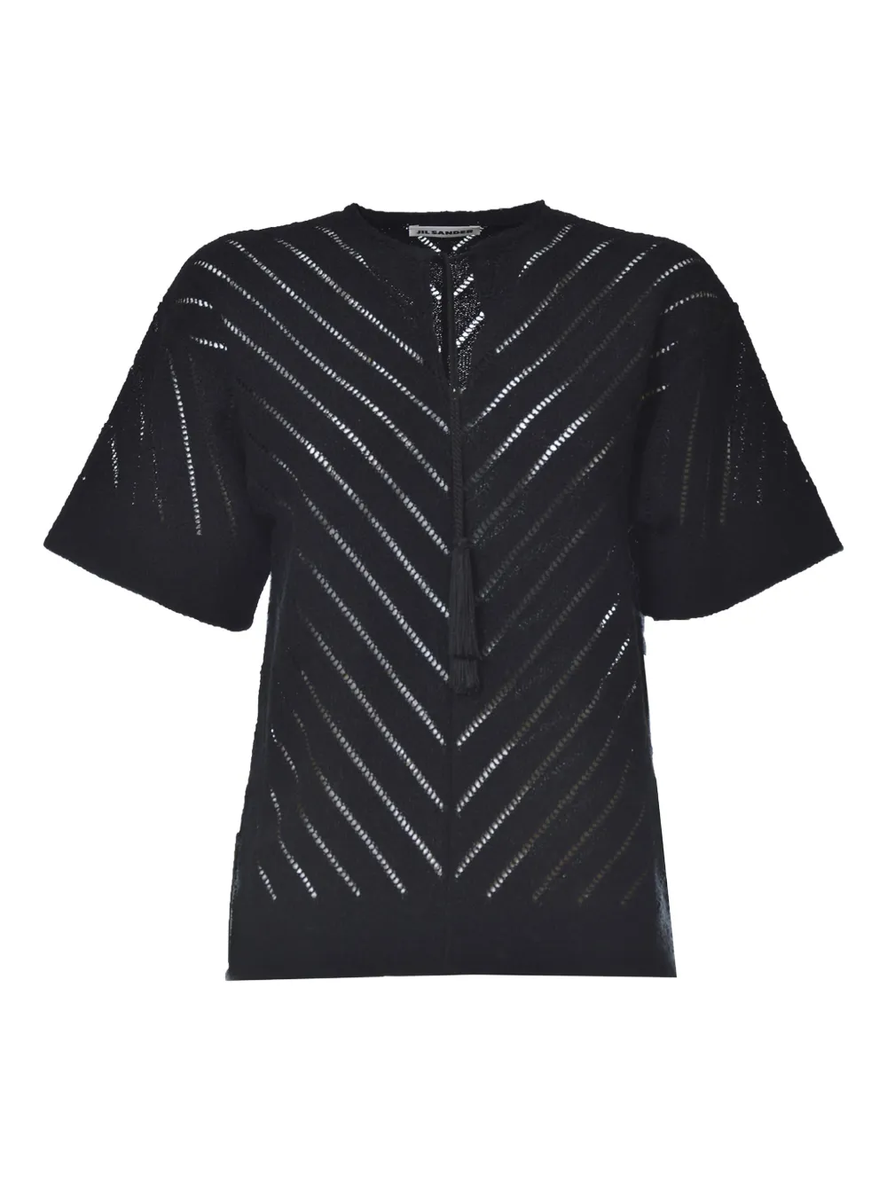 Jil Sander striped short-sleeved top | Black | Image 1