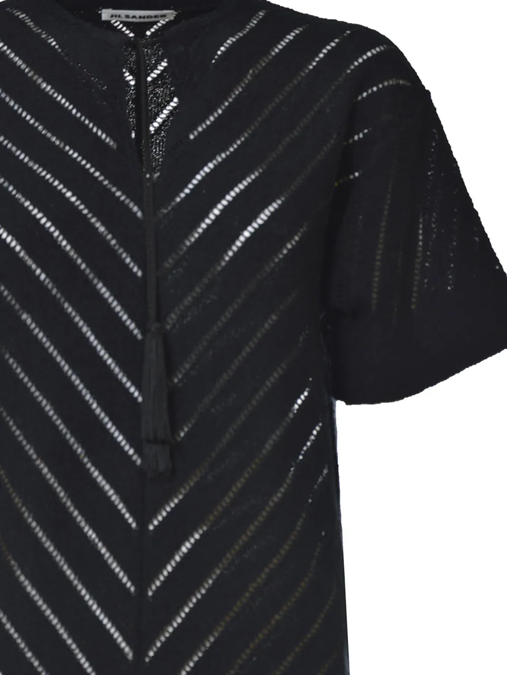 Jil Sander Gestreepte top Zwart