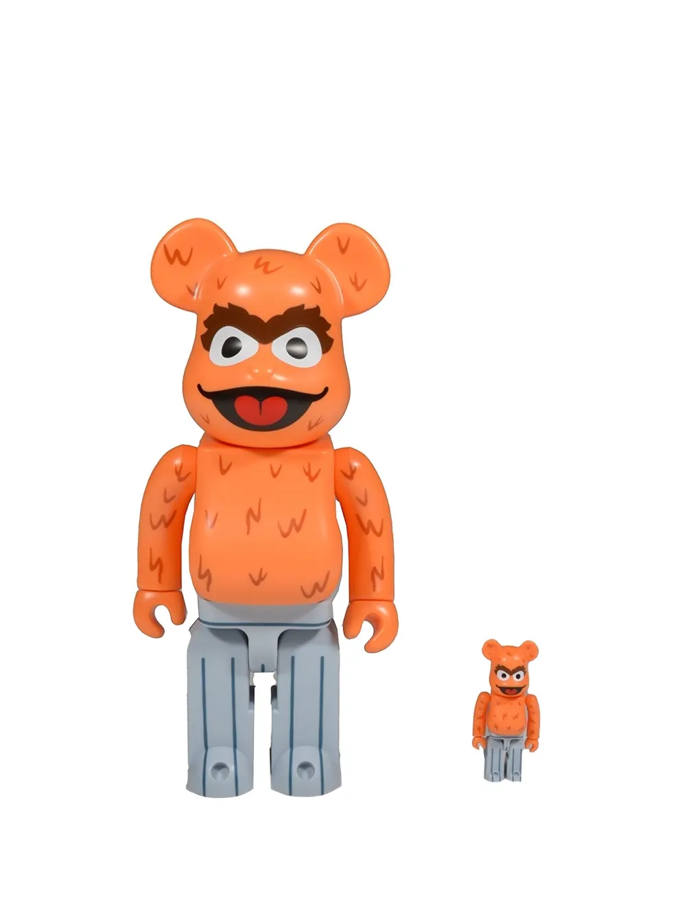 MEDICOM TOY BE@RBRICK Oscar The Grouch 100% and 400% figure set | Orange | Image 1