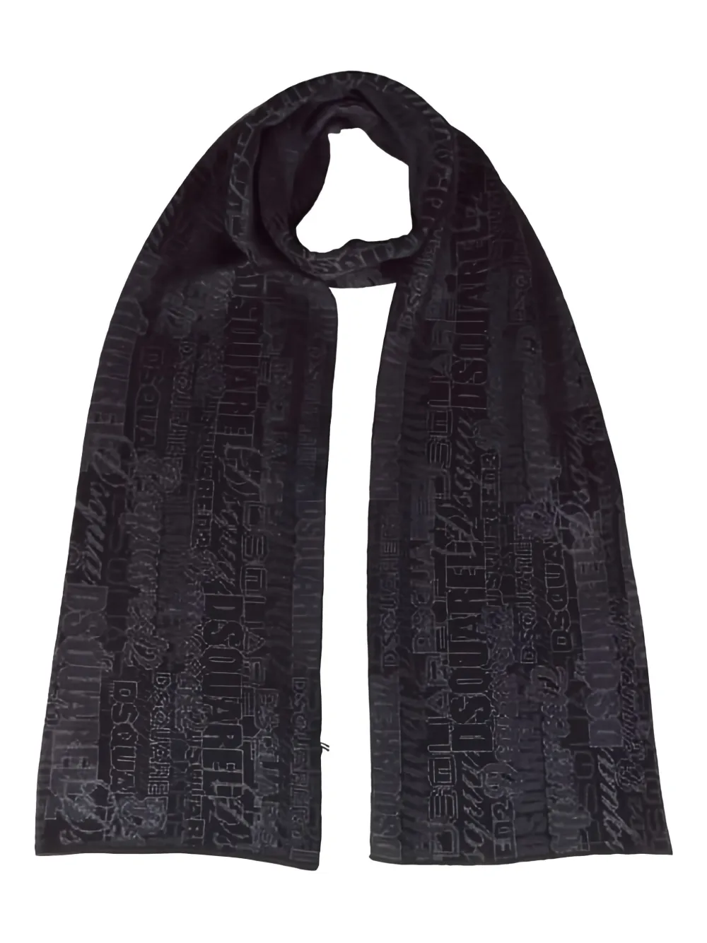 DSQUARED2 jacquard-logo scarf | Black | Image 1