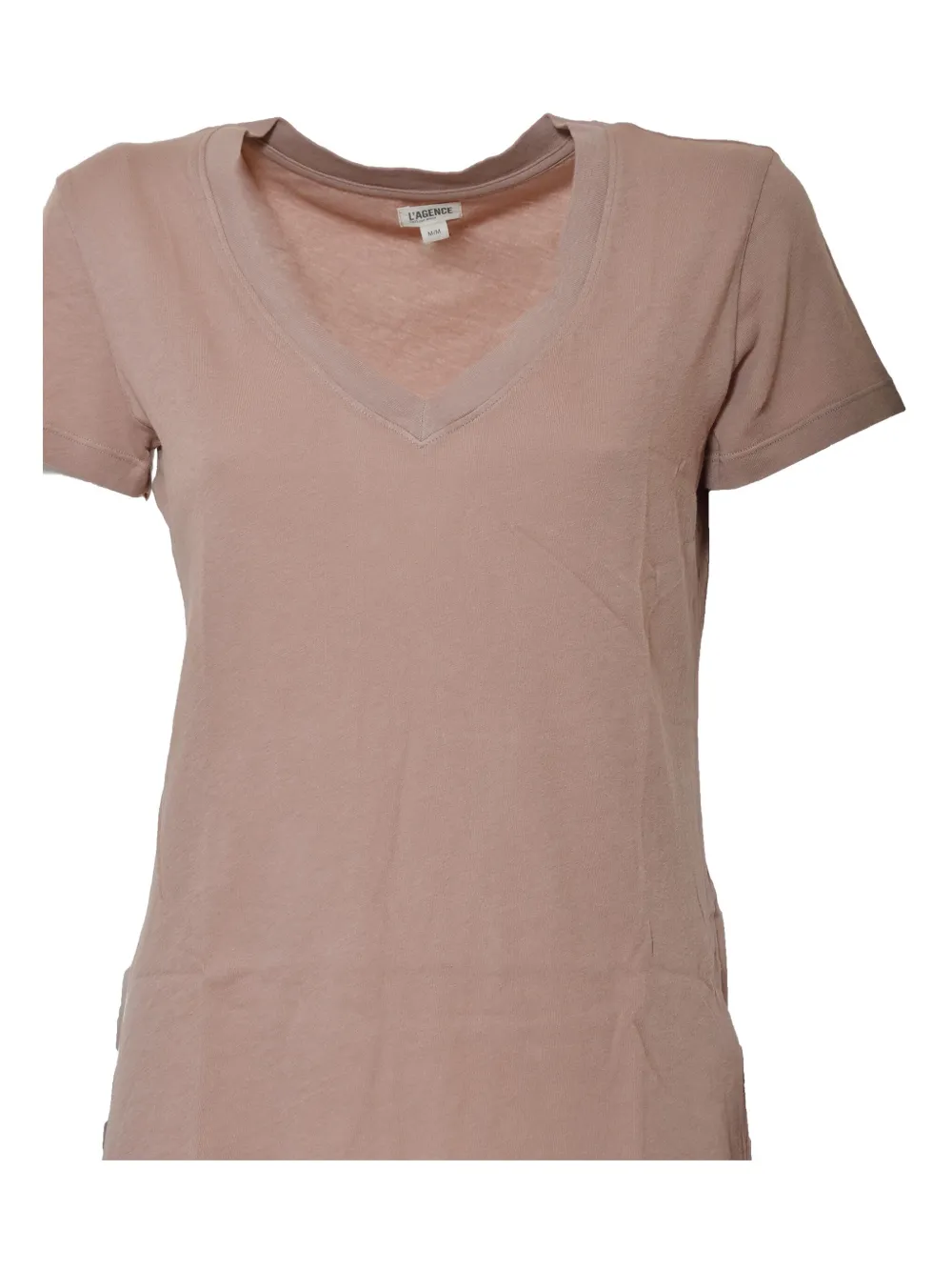 L'Agence T-shirt met diepe ronde hals Roze