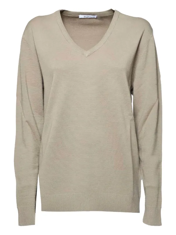 Max Mara V-neck Sweater in Neutrals