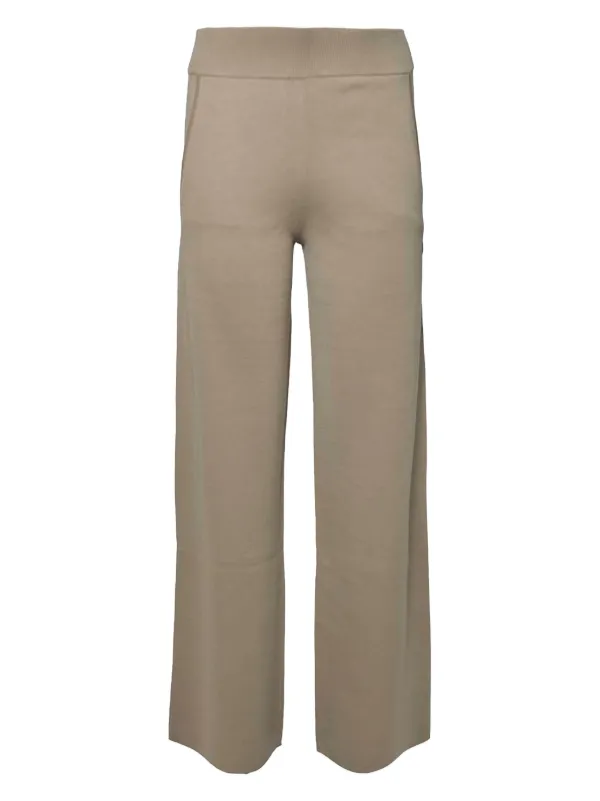 Max Mara Virgin Wool Trousers in Neutrals