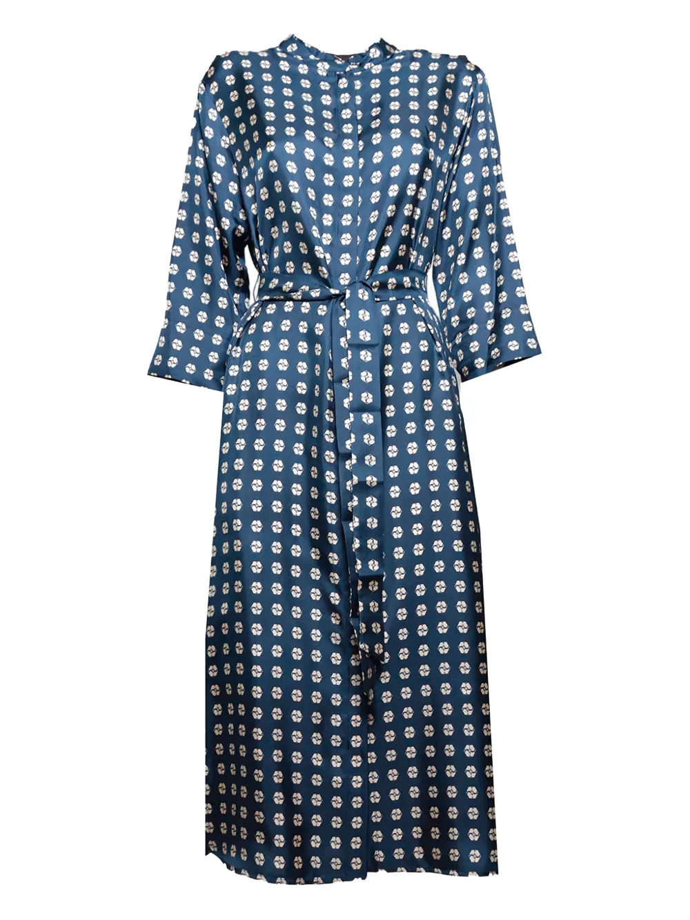Max Mara polka dot belted dress Blauw