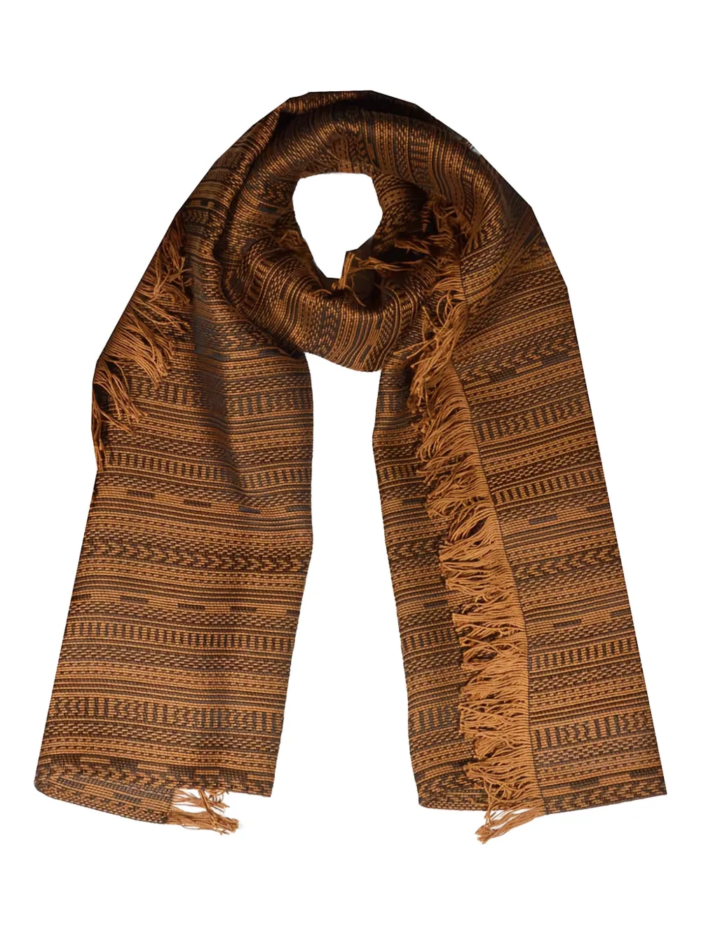 Max Mara fringed patterned scarf | Brown | Image 1